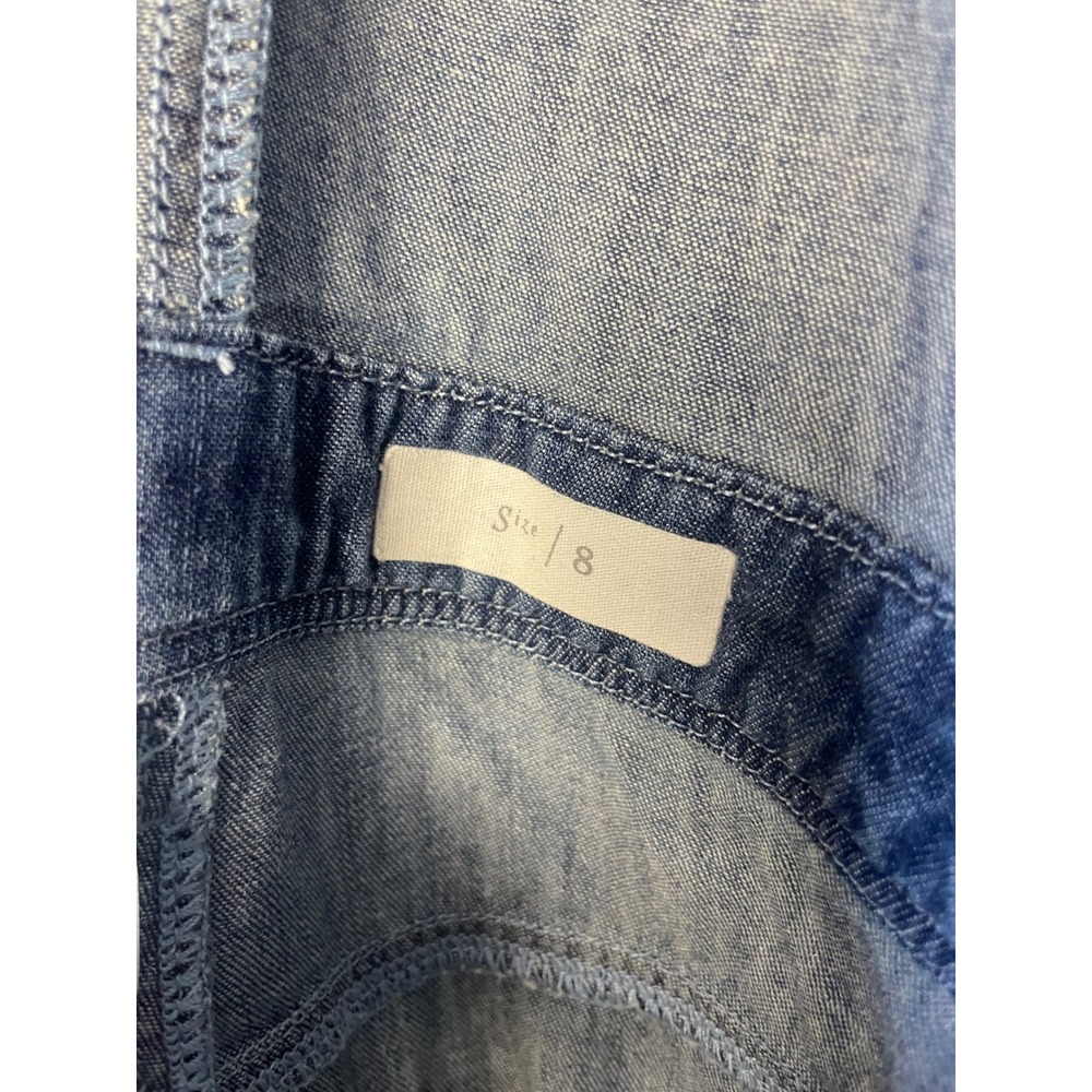Pilcro Chambray Femme Denim Halter Wide Leg Jumpsuit Retro Blue Women Size 8 - Picture 15 of 16
